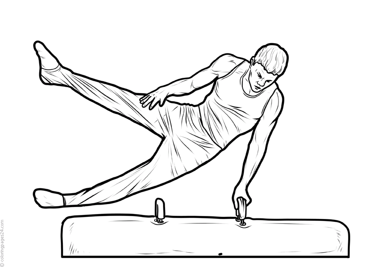 Plansa de colorat cu Gimnastica 20 13